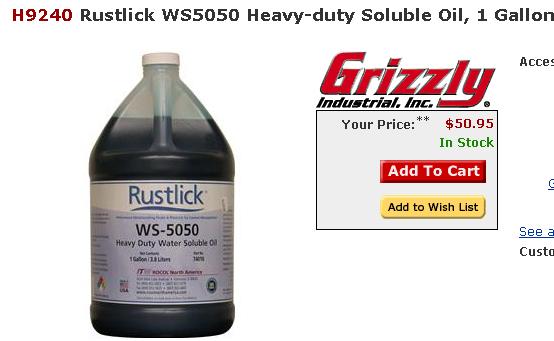 Grizzly H9240 1 Gallon Rustlick Heavy Duty Soluble Oil